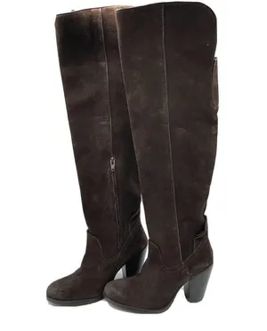 MIA Womens Boots Knee High Block Heel Suede Zipper Brown Size 6 thumbnail 4