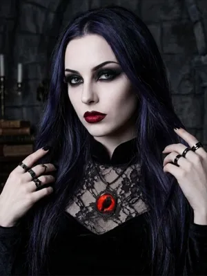Gothic‎ Crow Red Moon Cameo Style Black Necklace Pendent thumbnail 1