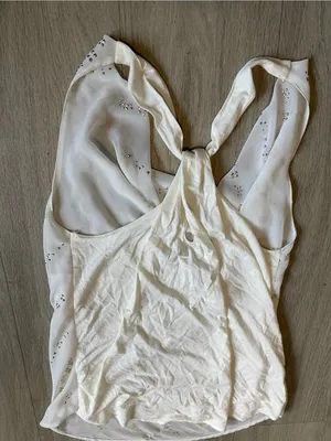 White Sleeveless Chiffon Top Size M thumbnail 3