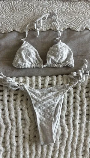 white flower womens bikini set thumbnail 1