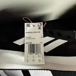 Adidas Runfalcon 5 Women’s 7.5 Black White Cloudfoam Running Shoes NWT thumbnail 7