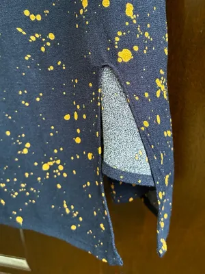Reformation Mini Dress Navy Gold Splatter Size Large thumbnail 5