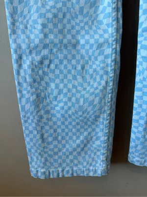 Hollister Women's Blue Checkered High Rise Utility Dad Pants Size 26/3 Regular thumbnail 7
