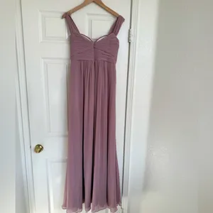 Azazie Zapheira‎ Dusty Rose Pink A-Line Ruched Chiffon Dress Bridesmaid 8 thumbnail 11