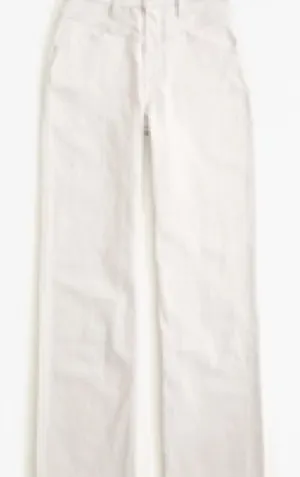 Abercrombie & Fitch Cream High Rise Pants thumbnail 1