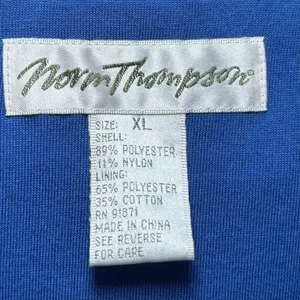Vintage Norm Thompson Blue Windbreaker Jacket Women's XL Knit Lined‎ Zip Front thumbnail 5