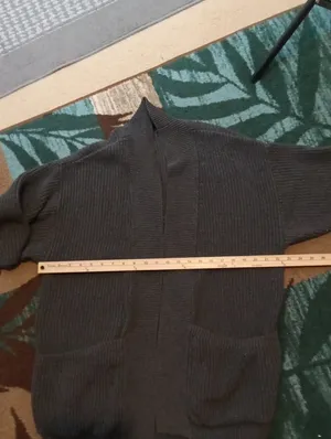 Pact Black Ribbed Open-Front Women's Cardigan Organic Cotton Oversized Xs/S thumbnail 8