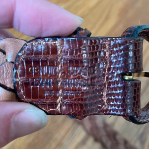 Made in Argentina Genuine Lizard Leather Braided belt Brown‎ Women’s y2k thumbnail 4