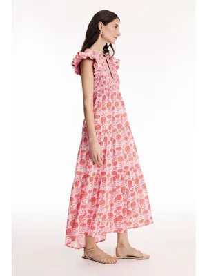 Saylor Almina Maxi Dress in Pink Print Small Womens Long Boho thumbnail 3
