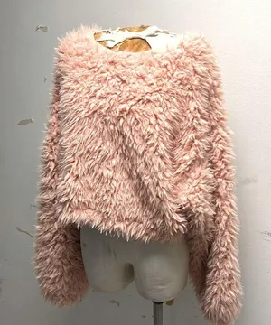 Arizona Jeans LG fluffy cropped light pink sweater thumbnail 1
