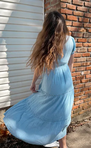 Amazon Light Blue Maxi Dress thumbnail 3