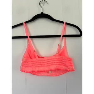 Intimately‎ Free People Neon Pink Smocked Bralette Ruffle Trim Size Small P thumbnail 2