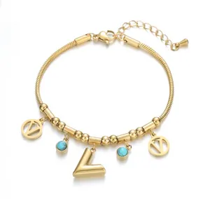 Gold Clover Charm Bracelet thumbnail 1