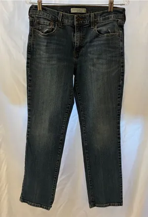 Levi's 505 Straight Leg Mid Rise Med Wash Denim Jeans Size 8 thumbnail 1