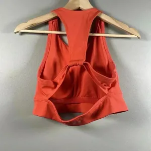 Aerie Womens Chill Play Move Sports Bra M Orange High Neck Open‎ Back Breathable thumbnail 5
