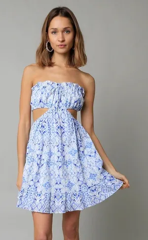 Strapless Dress Blue thumbnail 1