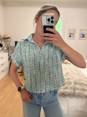ZARA Tweed Top thumbnail 3