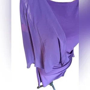 Chaps Sheer Cape Sleeveless Sheath Dress Size L thumbnail 4