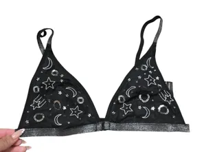 Victoria's Secret Silver Sequin Star & Moon Bralette Size: L thumbnail 1