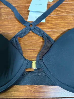 Pepper Racerback Lift Up Bra front closure clasp and a keyhole Racerback Sz 42A thumbnail 2