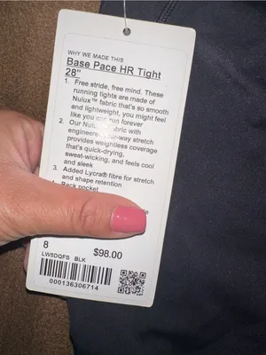 NEW NWT Lululemon Black Base Pace High-Rise Leggings size 8 thumbnail 4