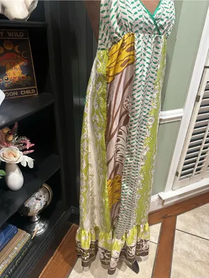 Arden B Vintage Y2K Silk Butterfly Halter Tunic Dress – Size Medium thumbnail 3