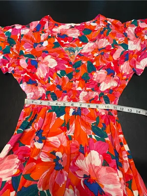 Abel the Label floral print dress with smocked waist and a high-low hem size M thumbnail 9