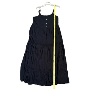 Lulus Favorite of the Day Tiered Maxi Dress Women XL Lined Black Boho Beach thumbnail 6