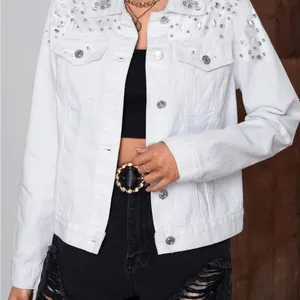 NWT Women’s White Jean Jacket Embellished Western Trucker‎ - Small thumbnail 6