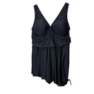 NWT Torrid Black Wireless Short‎ Asymmetrical Swim Dress With Brief Size 2X thumbnail 5