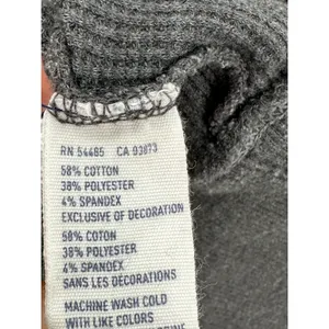 Y2K‎ American Eagle Gray Thermal Pullover Sweater Hooded Shawl Neck Women Large thumbnail 8