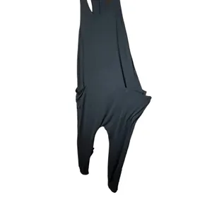 Aerie Black Ribbed‎ Racerback Tank Jumpsuit Romper Cargo Pockets Women's Size L thumbnail 2