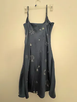 Le Lis Blue Dress with White Embroidery Small thumbnail 2