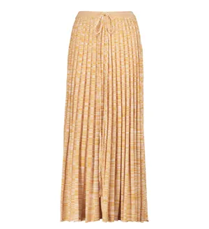 Christopher Esber orange yellow high slit accordion knit midi skirt S thumbnail 2