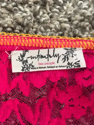 Women’s Intimately Free People Hot Pink Floral Lace Mini Slip Dress Size L thumbnail 10