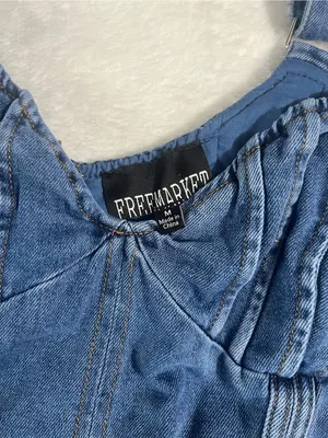 Blue Denim Peplum Zip thumbnail 3