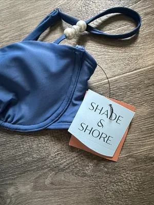 Blue Two-Piece Bikini Set with Crochet Accent thumbnail 6