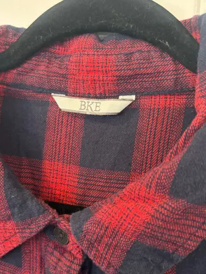 BKE red plaid button down shirt thumbnail 4