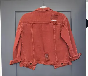 Tilly's Distressed Burnt Orange Jean Jacket thumbnail 3