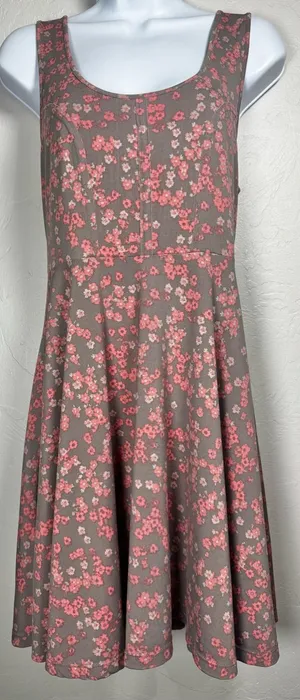 Free People Pink Floral Athletic Dress Scoop Neck Size Medium thumbnail 1
