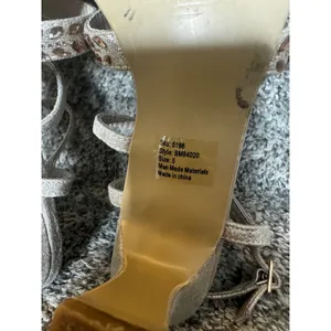 Badgley Mischka‎ Gold/Rose Gold Embellished Strappy 3" Heels Size 5 thumbnail 5