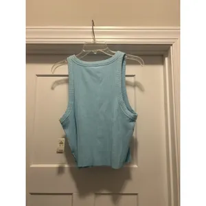 New Aerie Textured Free Spirit Ribbed Tank Top Light Blue XL Game Day thumbnail 3