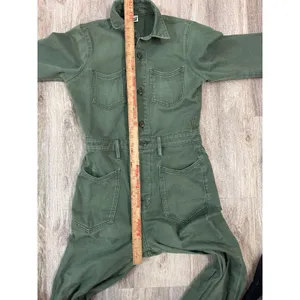 NSF Clothing Green Utility Jumpsuit Flare Leg Button‎ Up Women's Size 26 thumbnail 7