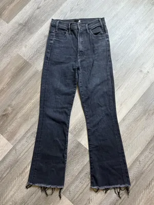 MOTHER The Hustler Ankle Fray Jeans Washed Black 27 Waist thumbnail 2