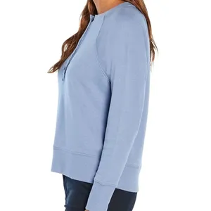 Gap Women's Henley Sweatshirt English Manor Blue, Small NWT thumbnail 3