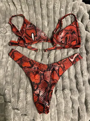 Snakeskin Bikini Set Shein thumbnail 2