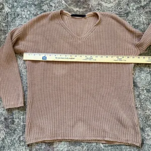 Jenni Kayne Organic Cotton V-Neck Shaker Knit Sweater Cedar Brown M 495-7358-C21 thumbnail 7