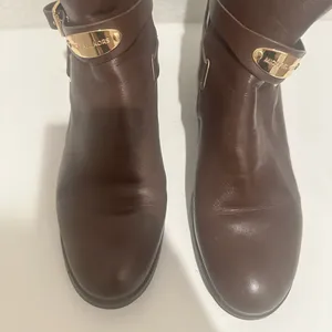 MICHAEL Michael Kors Arley Moto Buckled Ankle Boots Size 8 Dark Brown Leather thumbnail 3