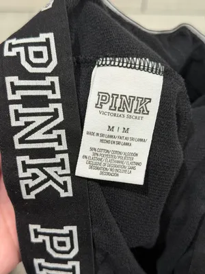 PINK Victoria's Secret Black Jogger Sweatpants with Pink Logo Patch thumbnail 4