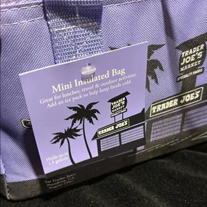 Trader Joe's Purple Mini Insulated Tote Bag NWT Lavender thumbnail 4